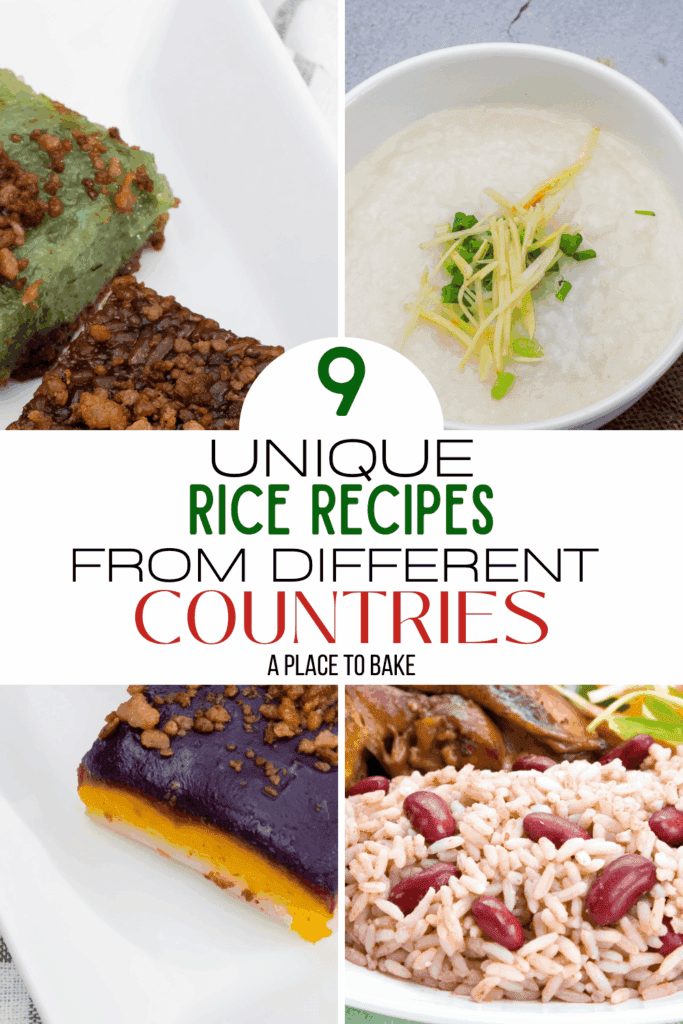"9 Unique Rice Recipes From Different Countries" with three images of various rice dishes